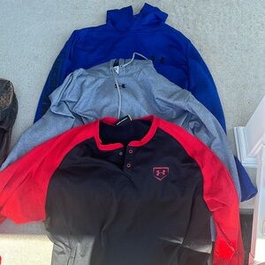 Under armour hoodies and a pullover